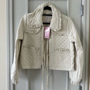 Avec Les Filles quilted white jacket